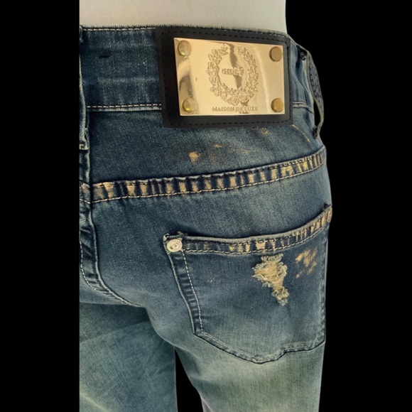 HOLT Maison De Luxe Embellished Distressed Jeans - Picture 3 of 9